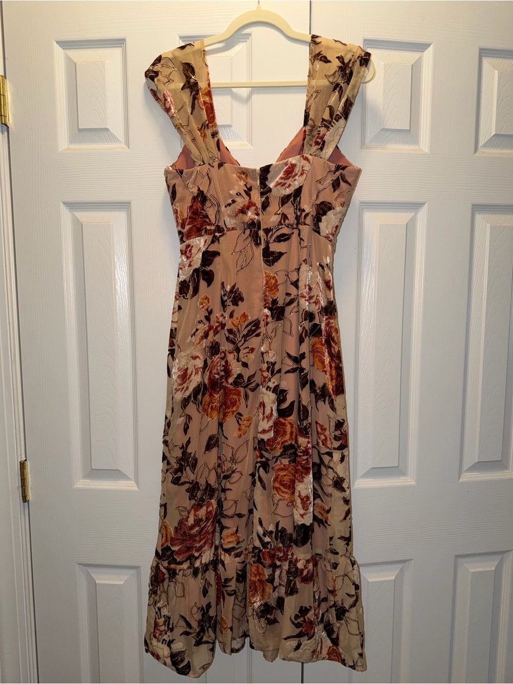 Lulu’s Composed Beauty Blush Pink Burnout Velvet Floral Midi Dress ($78.00) - Picture 6 of 7
